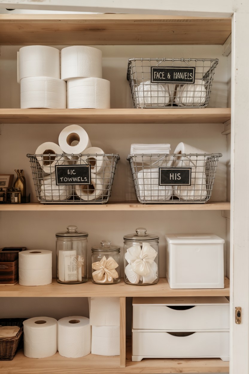 Organize Linen Closet in One Day: Practical Bathroom Organization Ideas