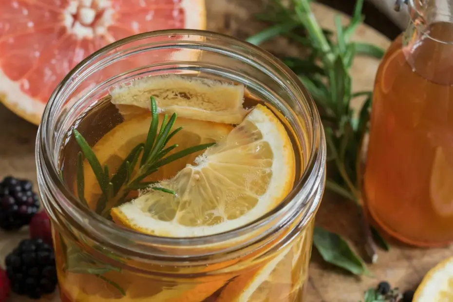Grapefruit Rosemary Homemade Kombucha Recipe - Easy Probiotic Drink for Gut Health