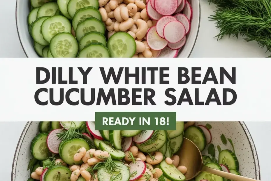 Dilly White Bean Cucumber Salad – the perfect picnic side dish with creamy beans, crisp cukes, and lots of fresh dill
