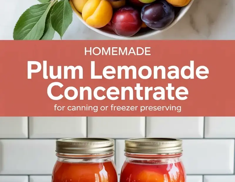 Plum Lemonade Concentrate Recipe for Canning or Freezing | Homemade Drinks