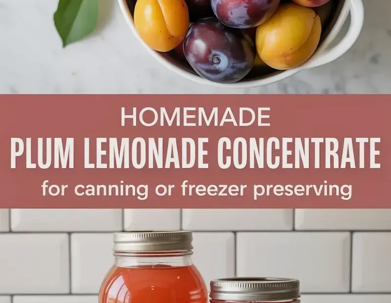 Homemade Plum Lemonade Concentrate Recipe for Canning | Preserve Summer