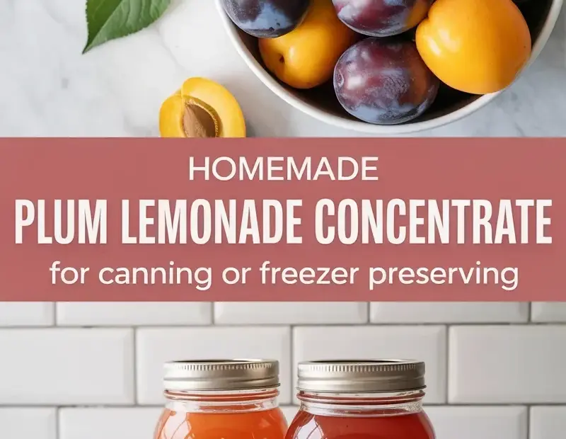 Plum Lemonade Concentrate - Easy Homemade Canning Recipe with Fresh Plums & Apricots